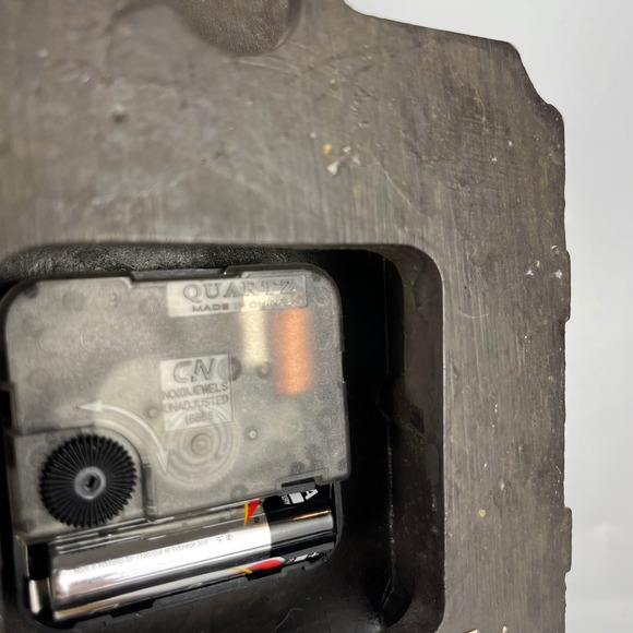 Vtg Y2K Steampunk Pocket Watch Wall Clock Table Display Yellow Bronze TESTED - Picture 6 of 10